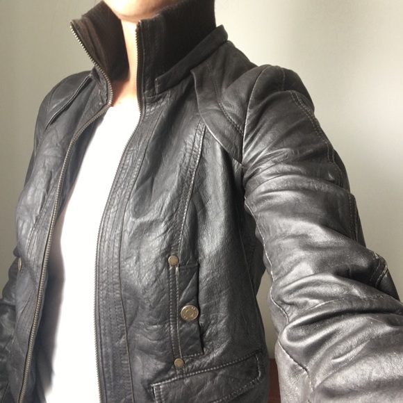 Leather moto Bomber - Picture 1 of 6
